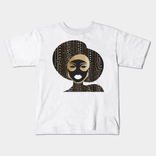 Afrocentric Queen Gold Kids T-Shirt